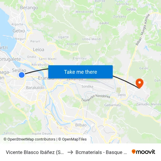 Vicente Blasco Ibáñez (San Pedro Plaza) (384) to Bcmaterials - Basque Center For Materials map