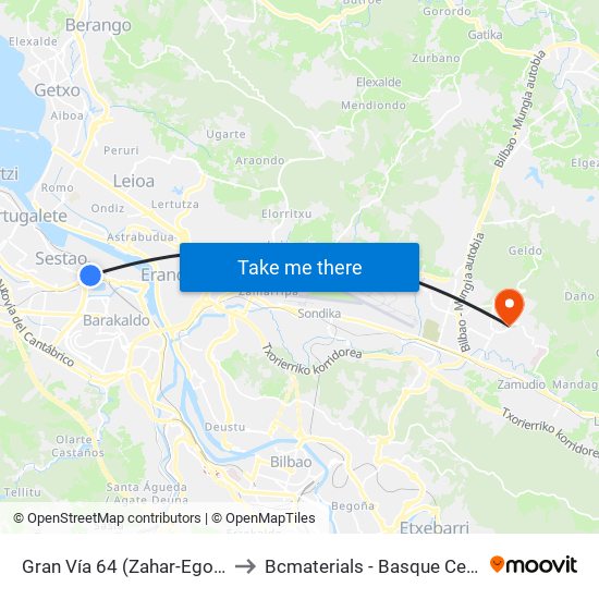 Gran Vía 64 (Zahar-Egoitza/Asilo) (386) to Bcmaterials - Basque Center For Materials map