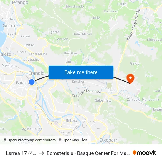 Larrea 17 (407) to Bcmaterials - Basque Center For Materials map