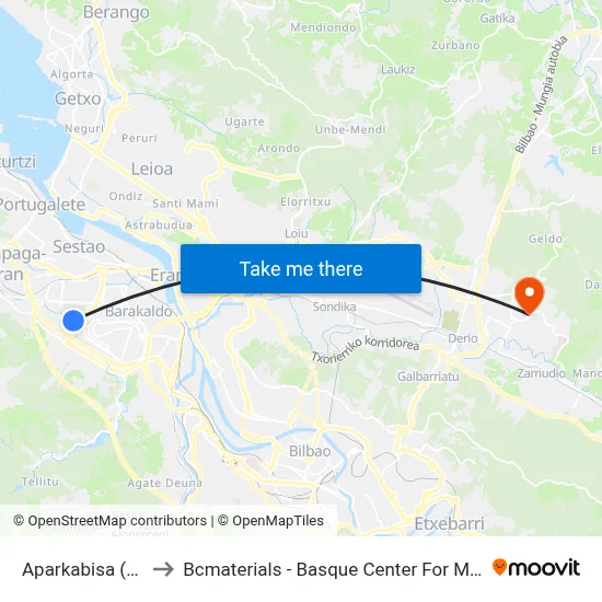 Aparkabisa (426) to Bcmaterials - Basque Center For Materials map