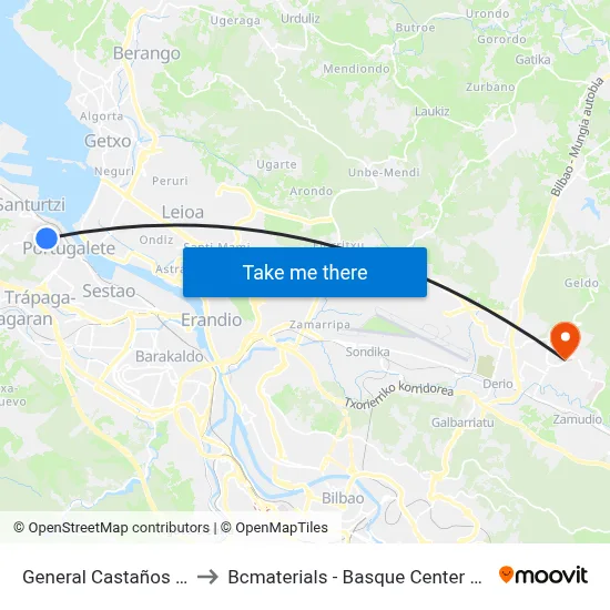 General Castaños 83 (447) to Bcmaterials - Basque Center For Materials map