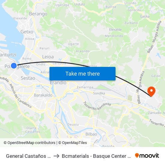 General Castaños 71 (448) to Bcmaterials - Basque Center For Materials map