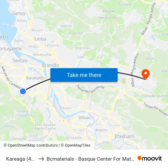Kareaga (464) to Bcmaterials - Basque Center For Materials map