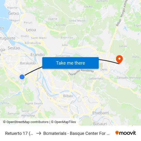Retuerto 17 (465) to Bcmaterials - Basque Center For Materials map
