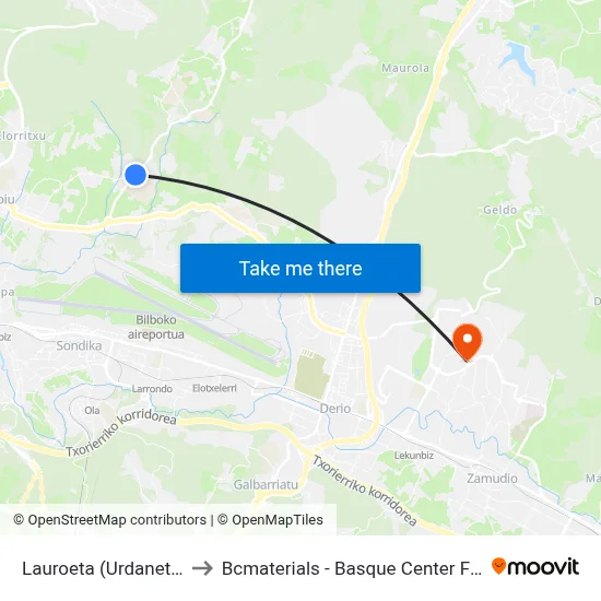 Lauroeta (Urdaneta) (702) to Bcmaterials - Basque Center For Materials map