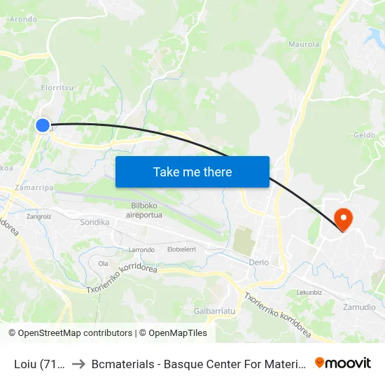 Loiu (716) to Bcmaterials - Basque Center For Materials map