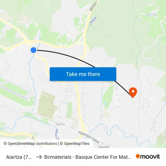 Aiartza (722) to Bcmaterials - Basque Center For Materials map