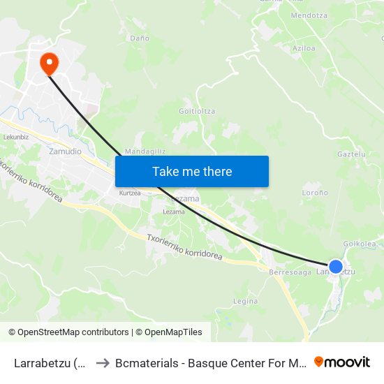 Larrabetzu (865) to Bcmaterials - Basque Center For Materials map