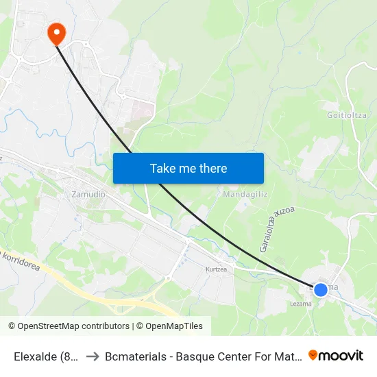 Elexalde (870) to Bcmaterials - Basque Center For Materials map