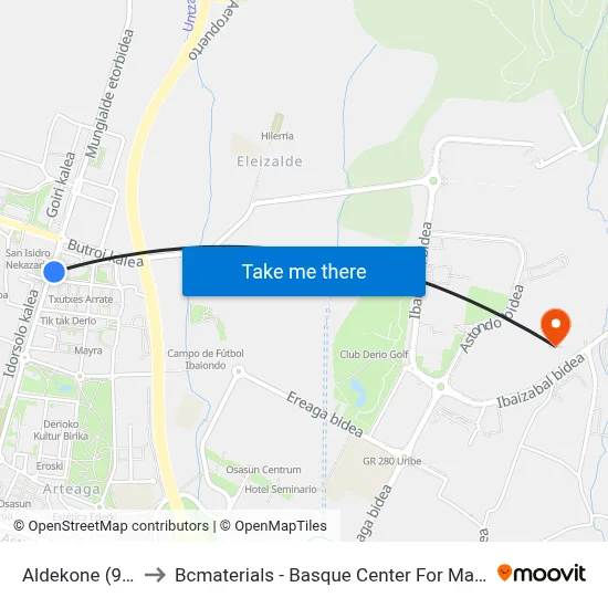 Aldekone (911) to Bcmaterials - Basque Center For Materials map