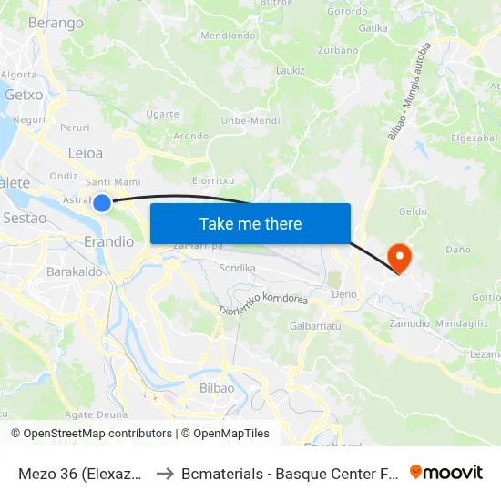 Mezo 36 (Elexazpi) (968) to Bcmaterials - Basque Center For Materials map