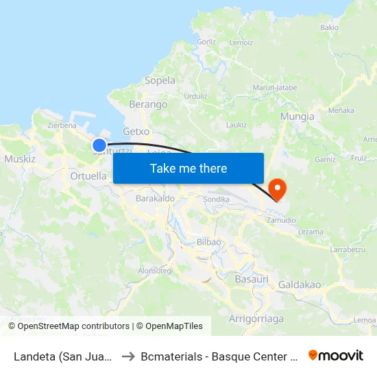 Landeta (San Juan) (1050) to Bcmaterials - Basque Center For Materials map
