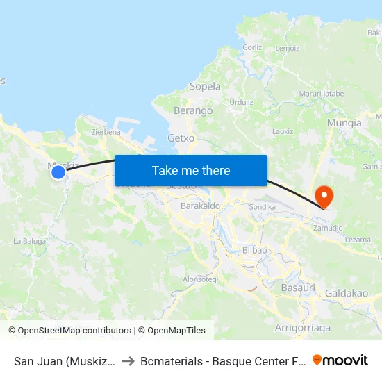 San Juan (Muskiz) (1066) to Bcmaterials - Basque Center For Materials map