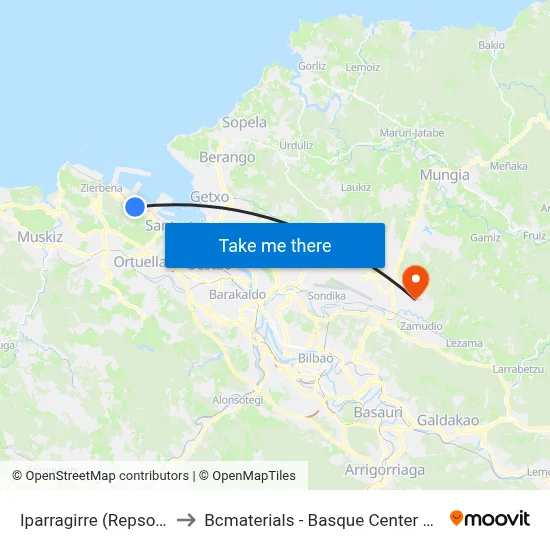 Iparragirre (Repsol) (1079) to Bcmaterials - Basque Center For Materials map