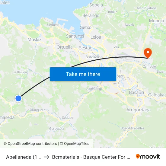 Abellaneda (1251) to Bcmaterials - Basque Center For Materials map