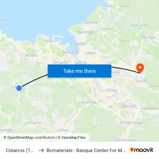 Cotarros (1282) to Bcmaterials - Basque Center For Materials map