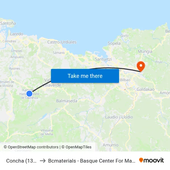 Concha (1384) to Bcmaterials - Basque Center For Materials map