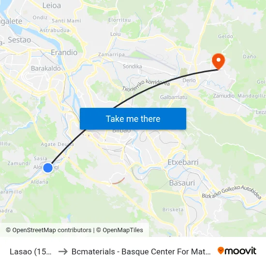 Lasao (1518) to Bcmaterials - Basque Center For Materials map