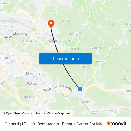 Olabarri (1787) to Bcmaterials - Basque Center For Materials map