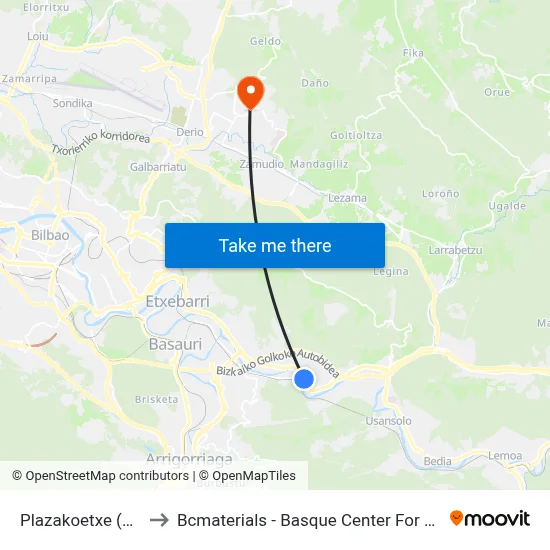 Plazakoetxe (1790) to Bcmaterials - Basque Center For Materials map