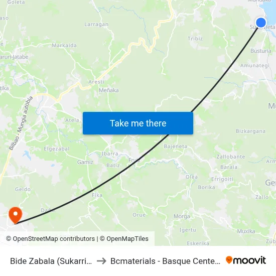 Bide Zabala (Sukarrieta) (1979) to Bcmaterials - Basque Center For Materials map