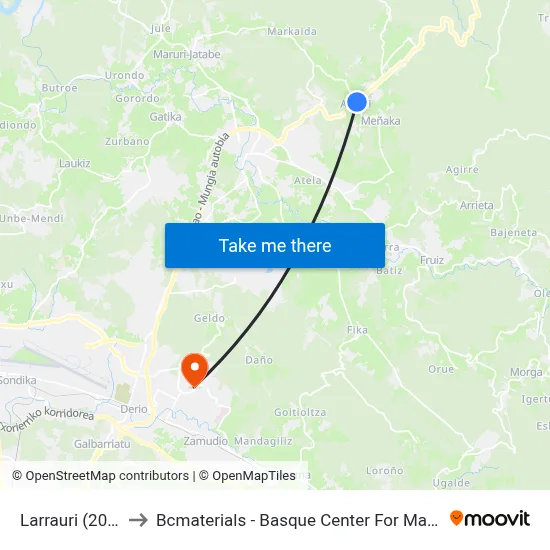 Larrauri (2082) to Bcmaterials - Basque Center For Materials map