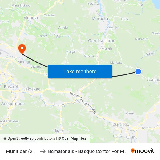 Munitibar (2326) to Bcmaterials - Basque Center For Materials map