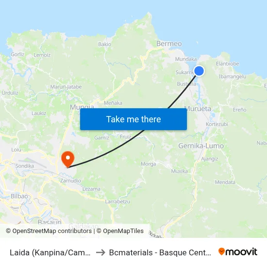 Laida (Kanpina/Camping) (2376) to Bcmaterials - Basque Center For Materials map