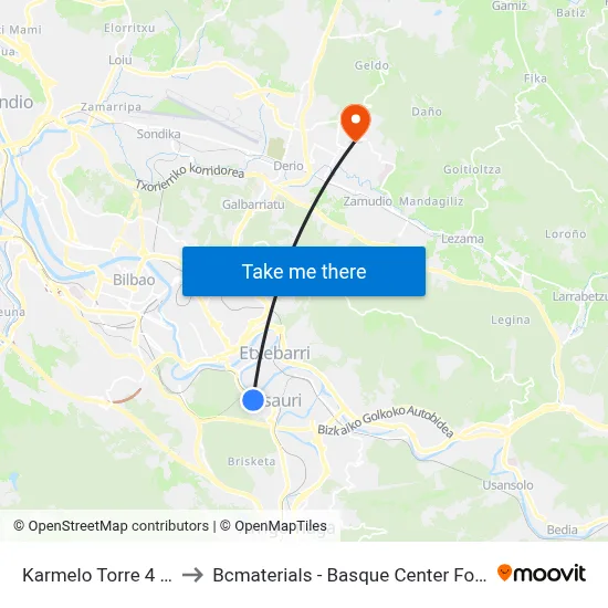 Karmelo Torre 4 (2411) to Bcmaterials - Basque Center For Materials map