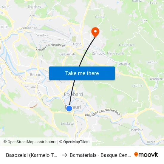 Basozelai (Karmelo Torre 22) (2412) to Bcmaterials - Basque Center For Materials map