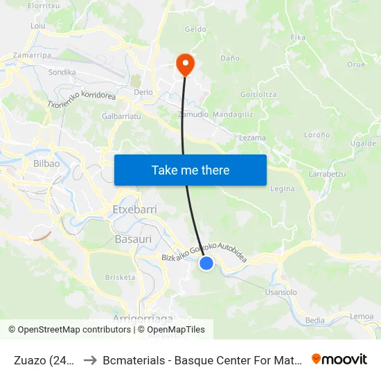 Zuazo (2496) to Bcmaterials - Basque Center For Materials map