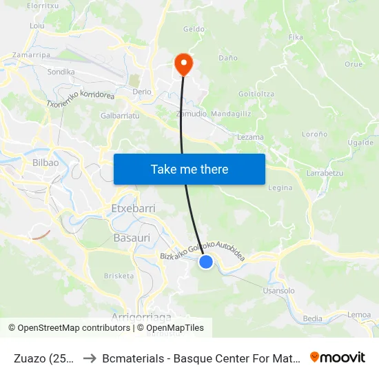 Zuazo (2504) to Bcmaterials - Basque Center For Materials map
