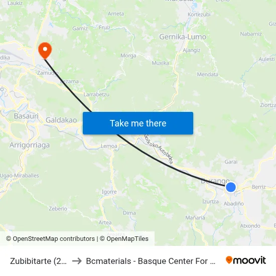 Zubibitarte (2712) to Bcmaterials - Basque Center For Materials map