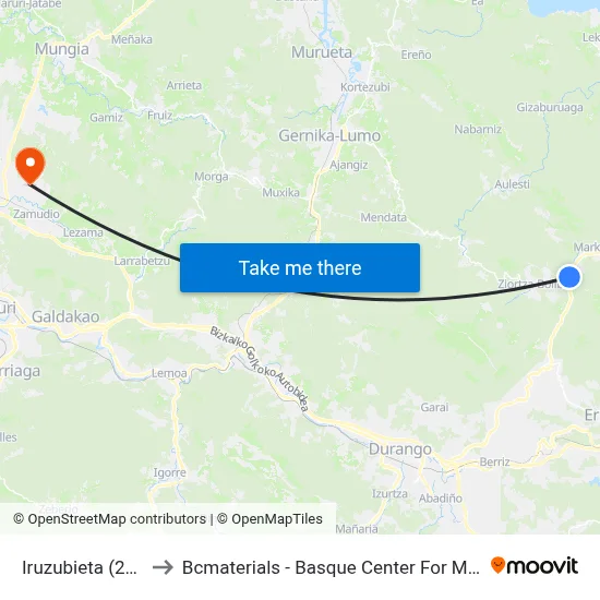 Iruzubieta (2866) to Bcmaterials - Basque Center For Materials map