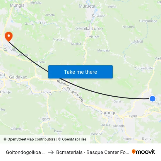 Goitondogoikoa (2906) to Bcmaterials - Basque Center For Materials map