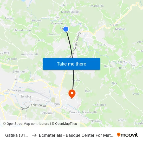 Gatika (3163) to Bcmaterials - Basque Center For Materials map