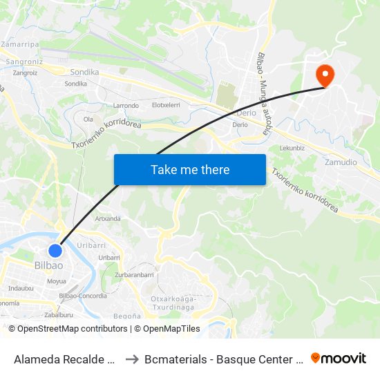 Alameda Recalde 11 (4133) to Bcmaterials - Basque Center For Materials map