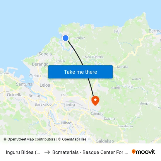 Inguru Bidea (4252) to Bcmaterials - Basque Center For Materials map