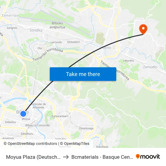 Moyua Plaza (Deutsche Bank) (4256) to Bcmaterials - Basque Center For Materials map