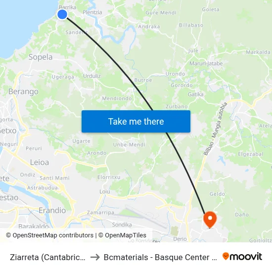 Ziarreta (Cantabrico) (4335) to Bcmaterials - Basque Center For Materials map