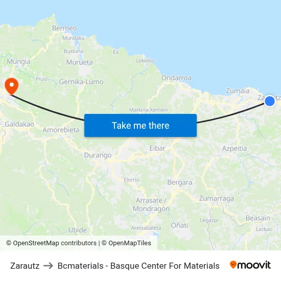 Zarautz to Bcmaterials - Basque Center For Materials map