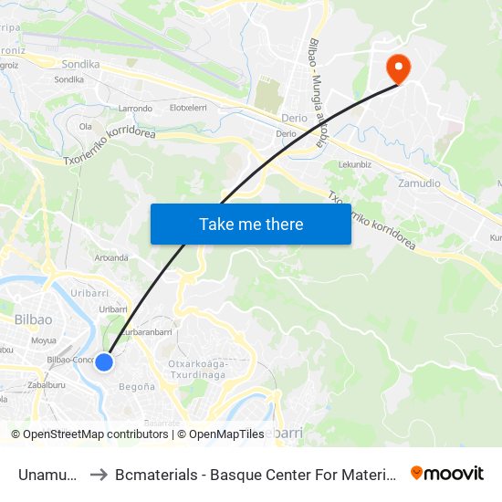Unamuno to Bcmaterials - Basque Center For Materials map