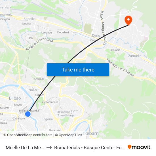 Muelle De La Merced 3 to Bcmaterials - Basque Center For Materials map
