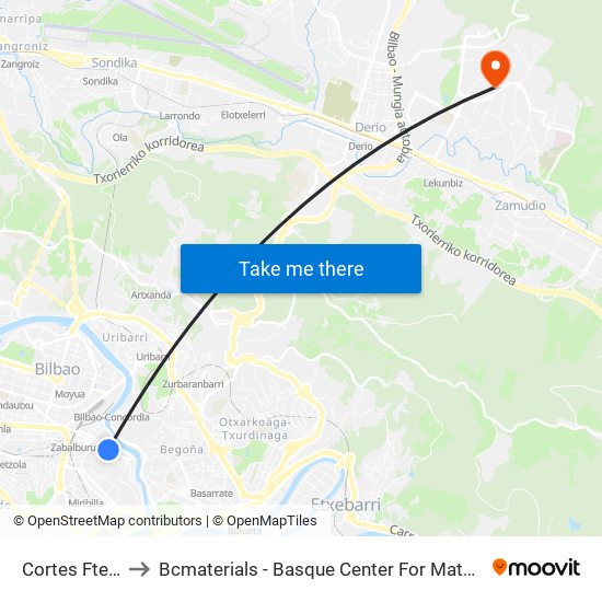 Cortes Fte. 2 to Bcmaterials - Basque Center For Materials map