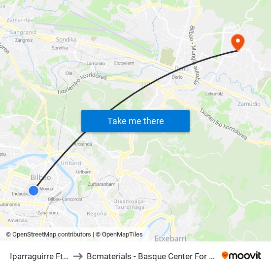 Iparraguirre Fte. 42 to Bcmaterials - Basque Center For Materials map