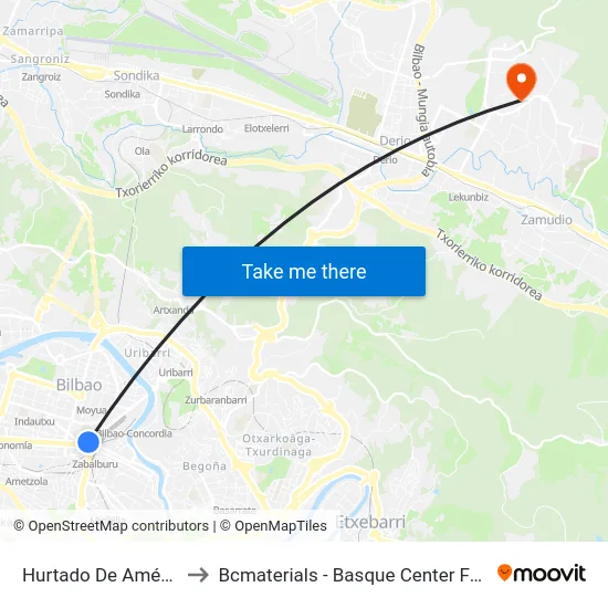 Hurtado De Amézaga 50 to Bcmaterials - Basque Center For Materials map