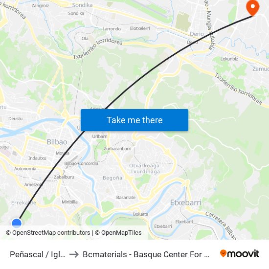 Peñascal / Iglesia to Bcmaterials - Basque Center For Materials map