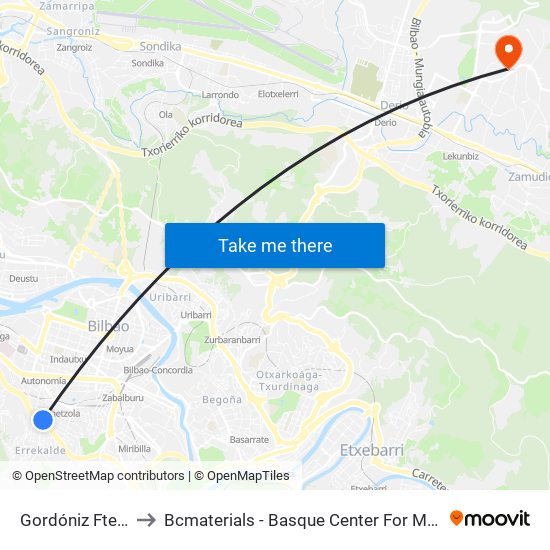 Gordóniz Fte. 54 to Bcmaterials - Basque Center For Materials map