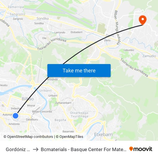 Gordóniz 39 to Bcmaterials - Basque Center For Materials map