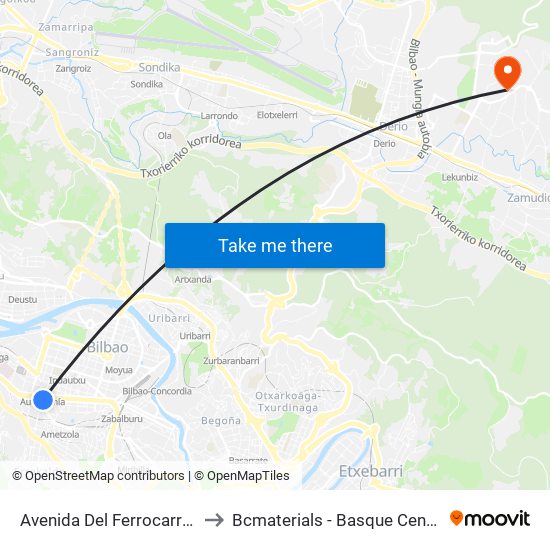 Avenida Del Ferrocarril / Autonomía to Bcmaterials - Basque Center For Materials map